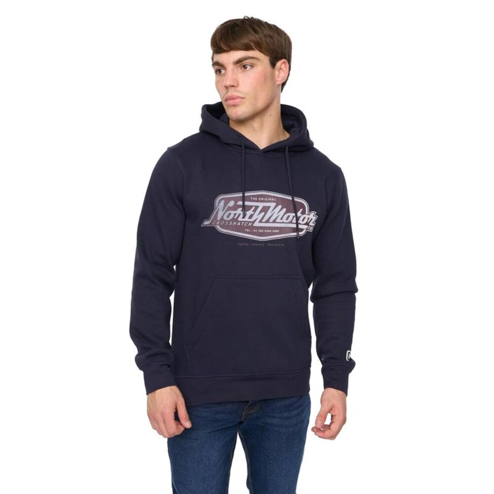 Crosshatch Mens Hellmere Hoodie / Navy